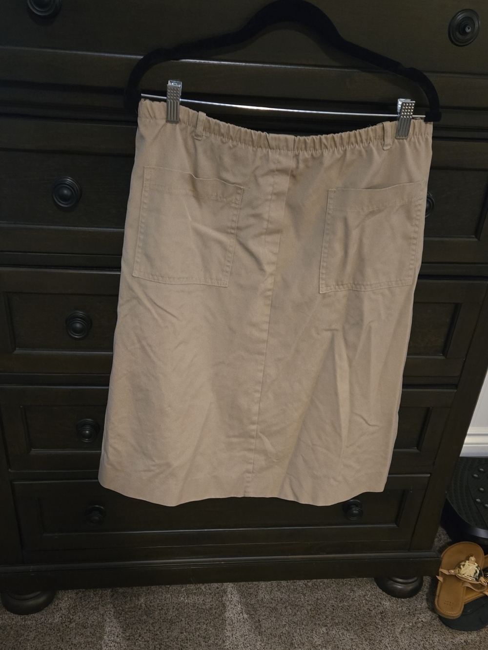khaki work skirt